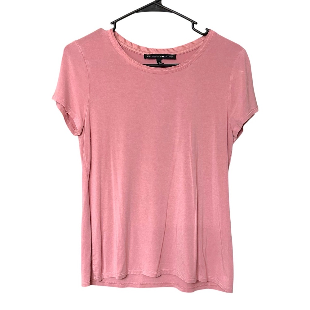🌸3/$15🌸 WHBM Blush Pink Tee Womens Small Soft Stretchy Feminine Basic Top Tshirt - Picture 2 of 4